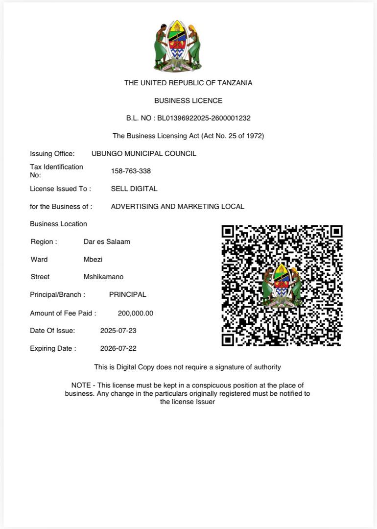 Sell Digital Business Licence