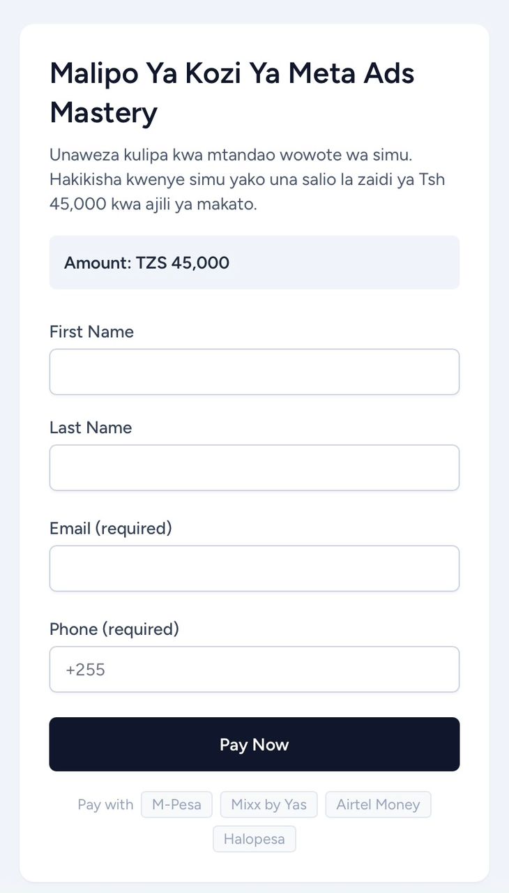 Meta Ads Mastery Payment